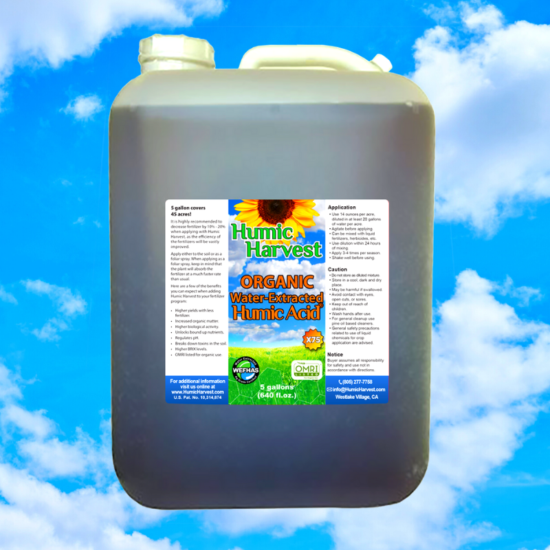 Organic Water Extracted Humic Acid® X75 - 5 Gallon